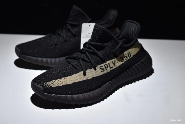 BY9611 Adidas Black Boost 350 V2 Green Core Yeezy 0801